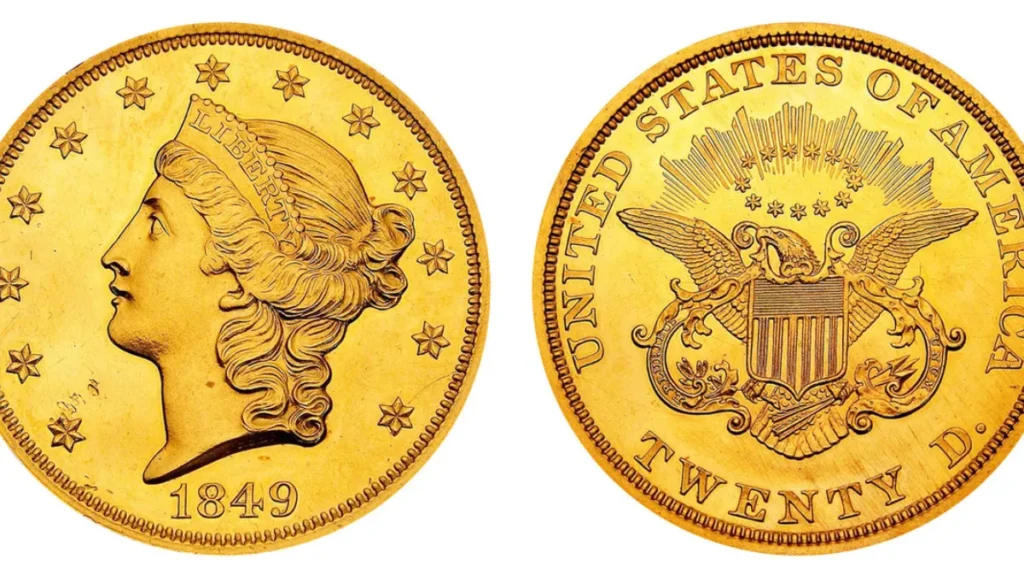 1849 Coronet Head Gold $20 Double Eagle : Unique - Smithsonian Collection