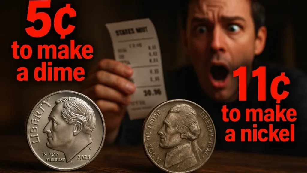 It Only Costs 5 Cents To Make A Dime, But It's More Than Double That For A Nickel